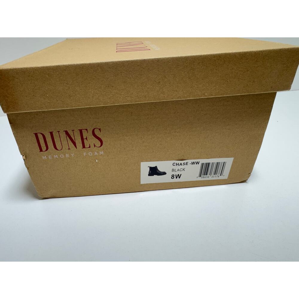 Dunes Memory Foam Chunky Black Ankle Boots Size 8W Women’s New In Box - Picture 8 of 8